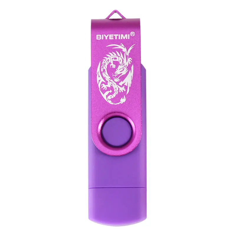 Biyetimi USB флеш-накопитель Dargon 64 ГБ 32 ГБ 16 ГБ 8 ГБ флеш-накопитель Высокая скорость Android Резервное копирование данных OTG Смартфон Дополнительная память - Цвет: Фиолетовый