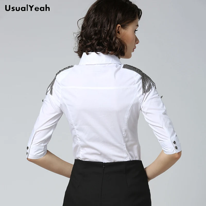 Рубашка женская летняя однотонная с блестками и кисточками коротким рукавом|blouse