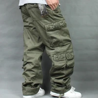 autumn winter fleece thickened overalls hip hop mens long trousers men baggy casual pants warmth plus size 40 mens bottoms