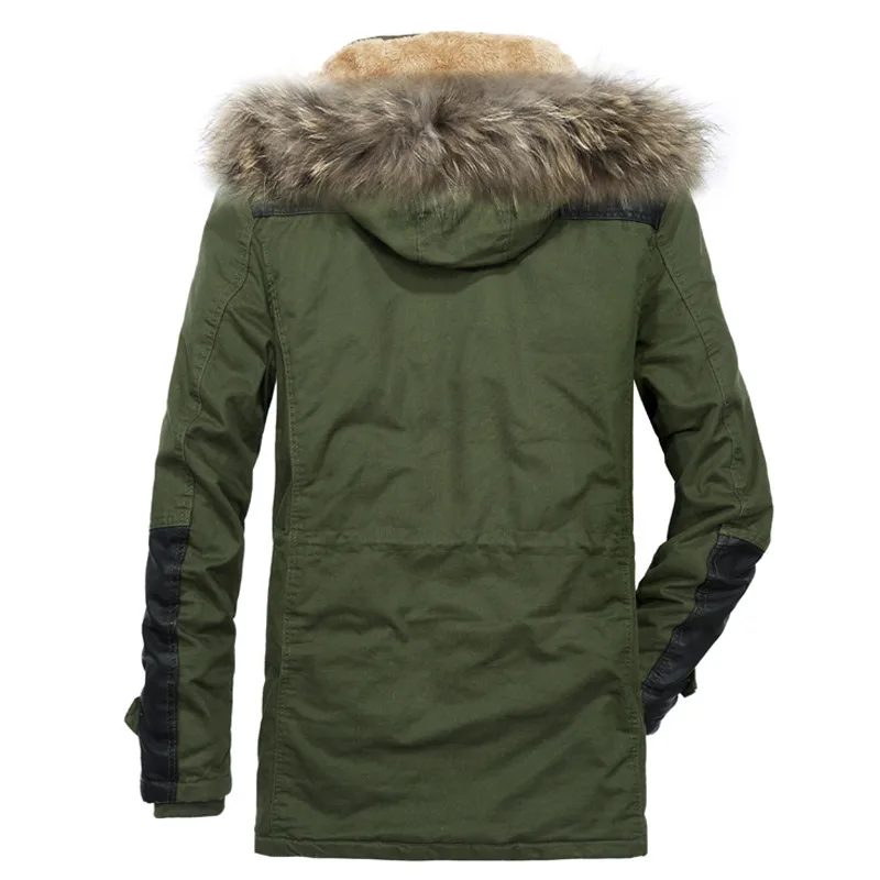 Covrlge Winter New Parka Jacket Men Plus Velvet Thickening Warm Windproof Men's Casual Hooded Coat Size MWM061 | Мужская одежда