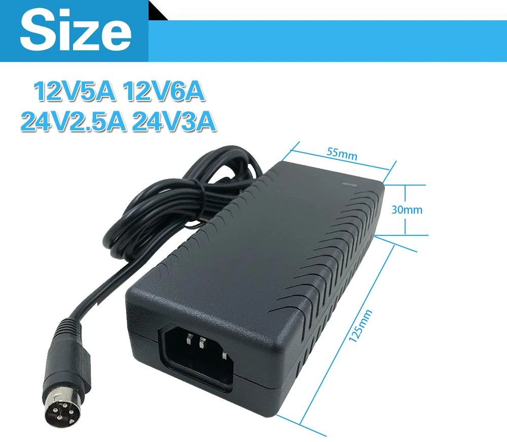 ТВ ЖК-дисплей Мощность адаптера переменного тока DC12v 5a 12v 6a 12v 8a 24v 2a 24v 3a 24v 5a 4pin адаптер VCR 24V3A Четыре контактный импульсный источник питания светодиодного табло
