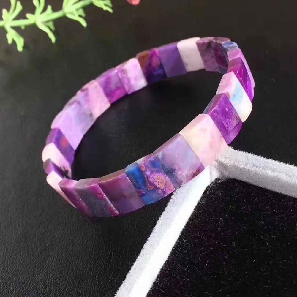 Женский браслет 10 мм натуральный белый фиолетовый суgilит рояль для вечеринок