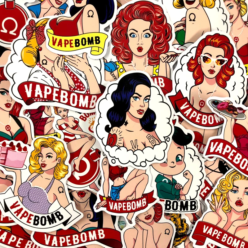 32 шт/лот бомба красота граффити девушка персональные наклейки для багажа мотоцикл автомобиль СКЕЙТБОРД гитара водонепроницаемые наклейки