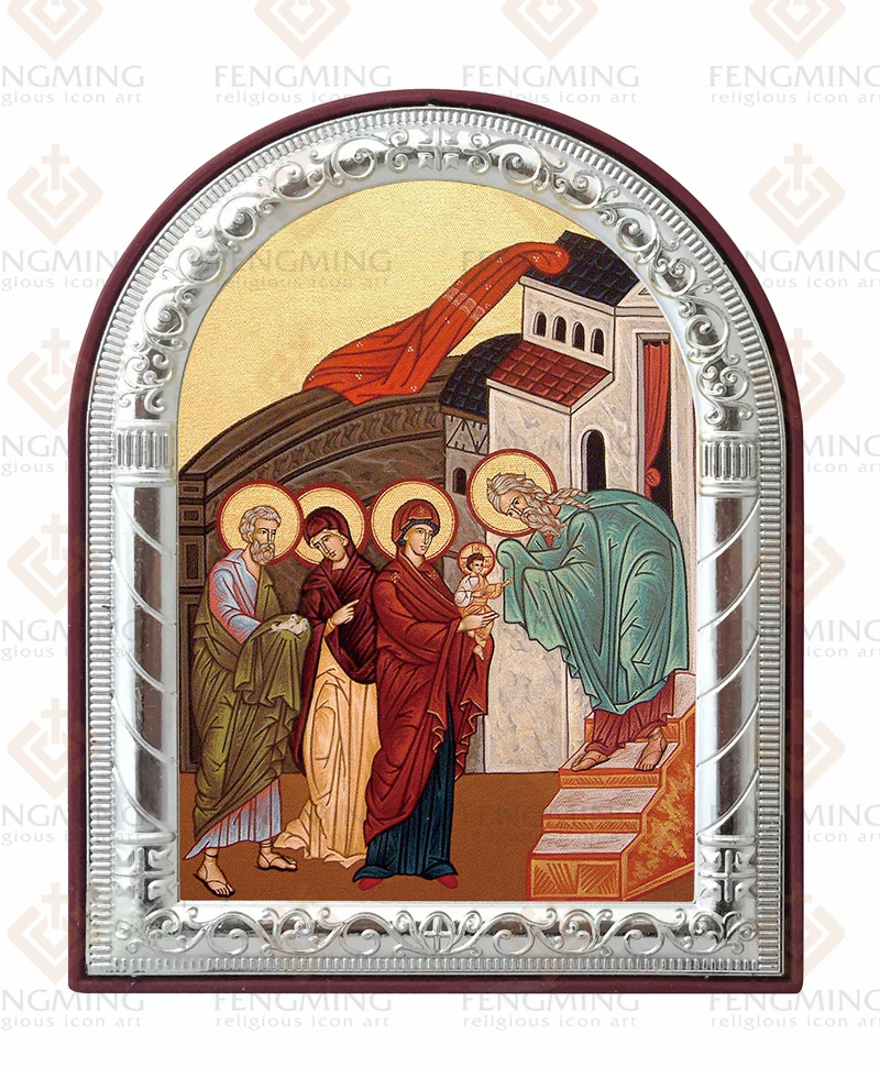 Металлическая рамка на пластиковом византийском искусстве религиозное крещение