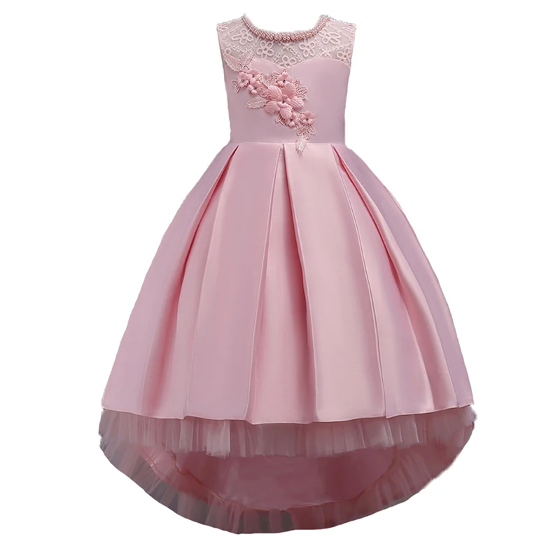 

Girl Princess Party dress for Teens Girl Embroidery Bow Sleeveless High-grade Drag The Floor Dress for 5 6 8 10 12 14 16 years