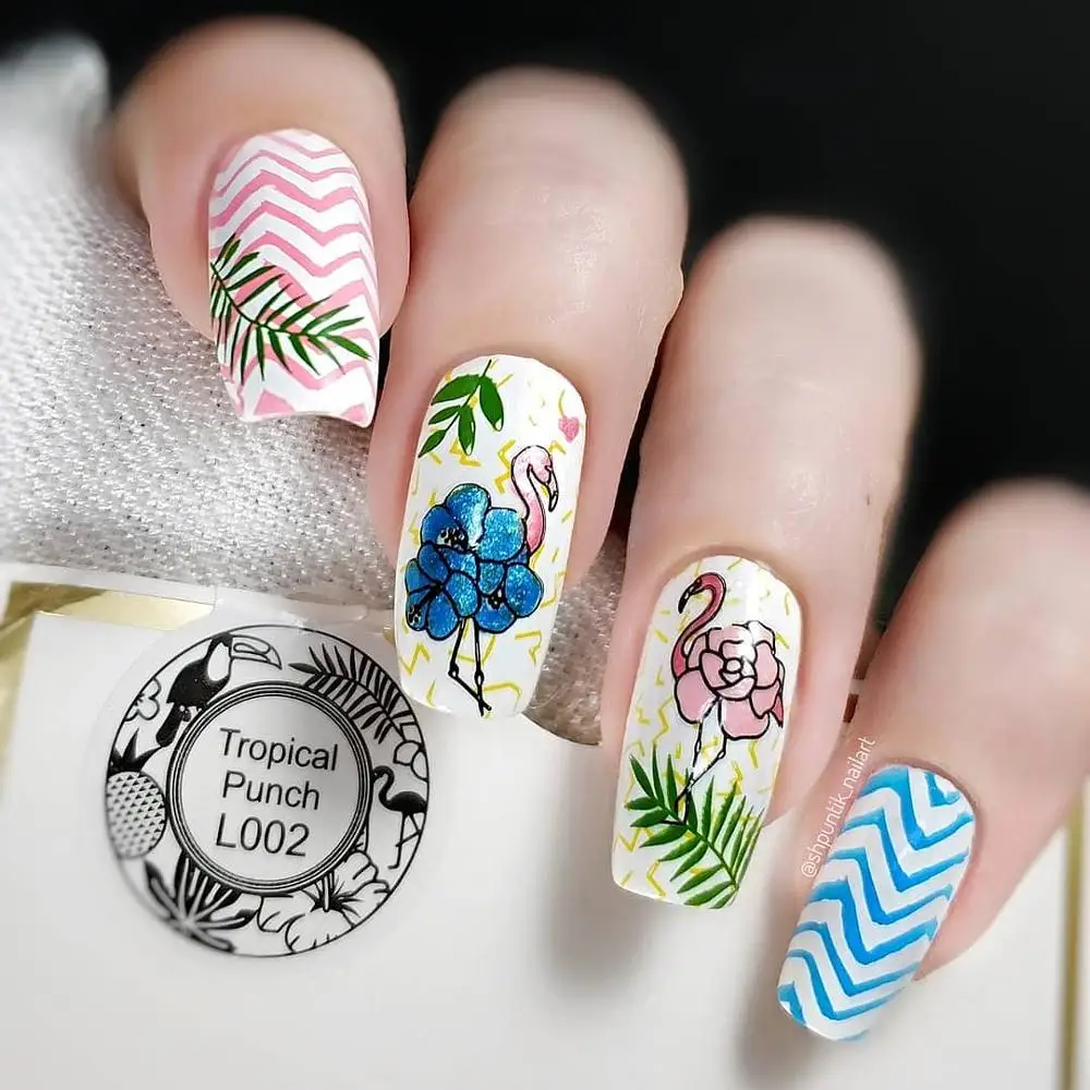 BORN PRETTY Flamigo тропический ногтей штамповки пластины фрукты удар шаблон прямоугольный шаблон ногтей штамп изображения пластины