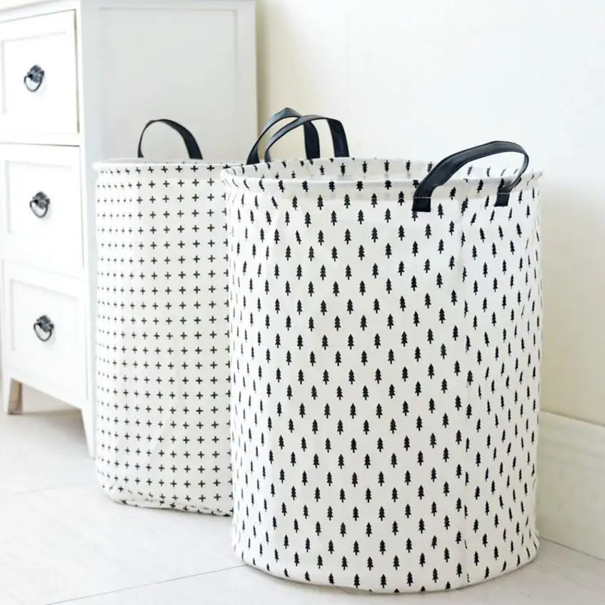 Корзина для белья в крупный горошек с пятиконечными звездами корзина хранения