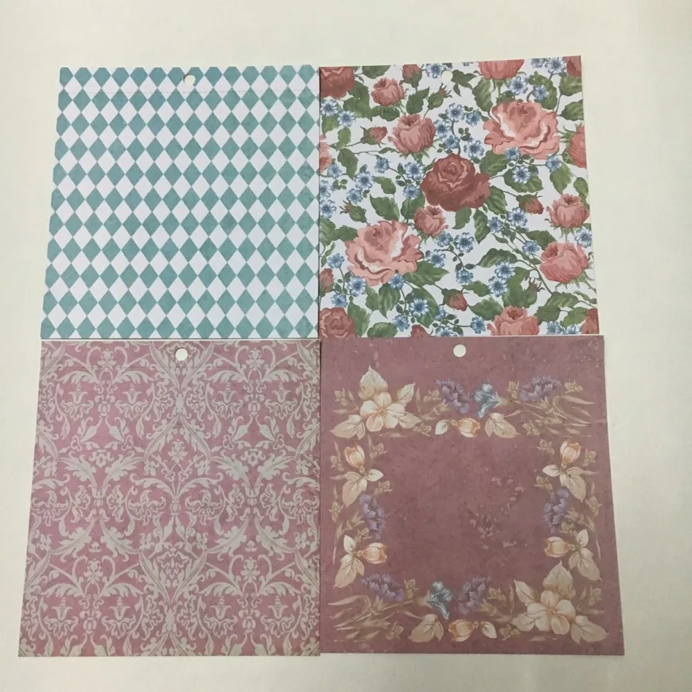 6 дюймов 18 листов Ретро Цветочный Узор в горошек бумага для скрапбукинга оригами