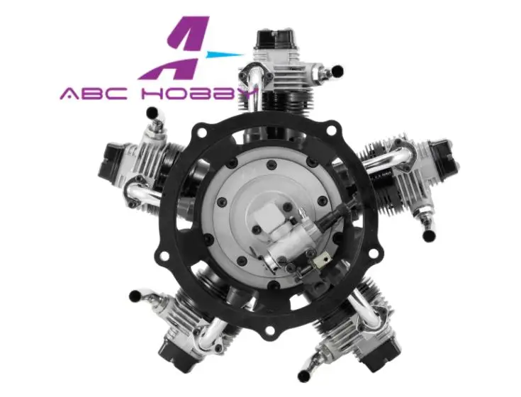 ASP FS400AR четырехтактный 5-цилиндровый светящийся двигатель с глушителем