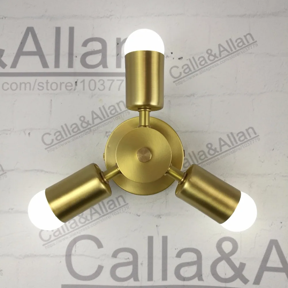 Современный 3-рычажный медный настенный светильник высокого качества ретро