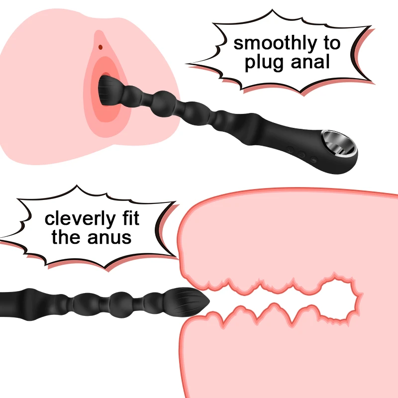 GUIMI Heating Bead Anal Plug Vibrator 12 Speeds Sex Toys for Adult Stimulator Buttplug Erotic Beads Prostate Massager |
