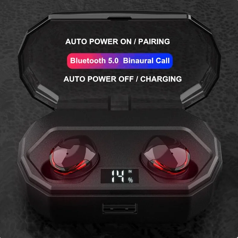 TWS R10 беспроводные наушники 5 0 Bluetooth 3D глубокий бас IPX5 для улицы с 2000 мАч