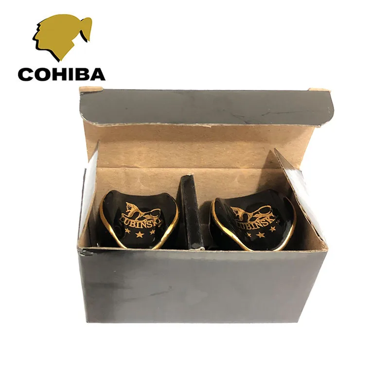 2 шт. аксессуары для сигар керамический держатель COHIBA пепельница карманная