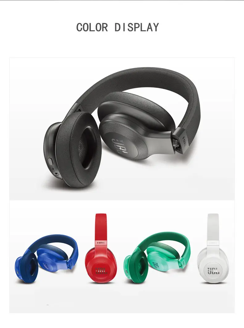 JBL E55BT Bluetooth беспроводные наушники портативная складная гарнитура над ухом Стерео HIFI музыка с микрофоном и 3,5 мм разъем, гарнитура