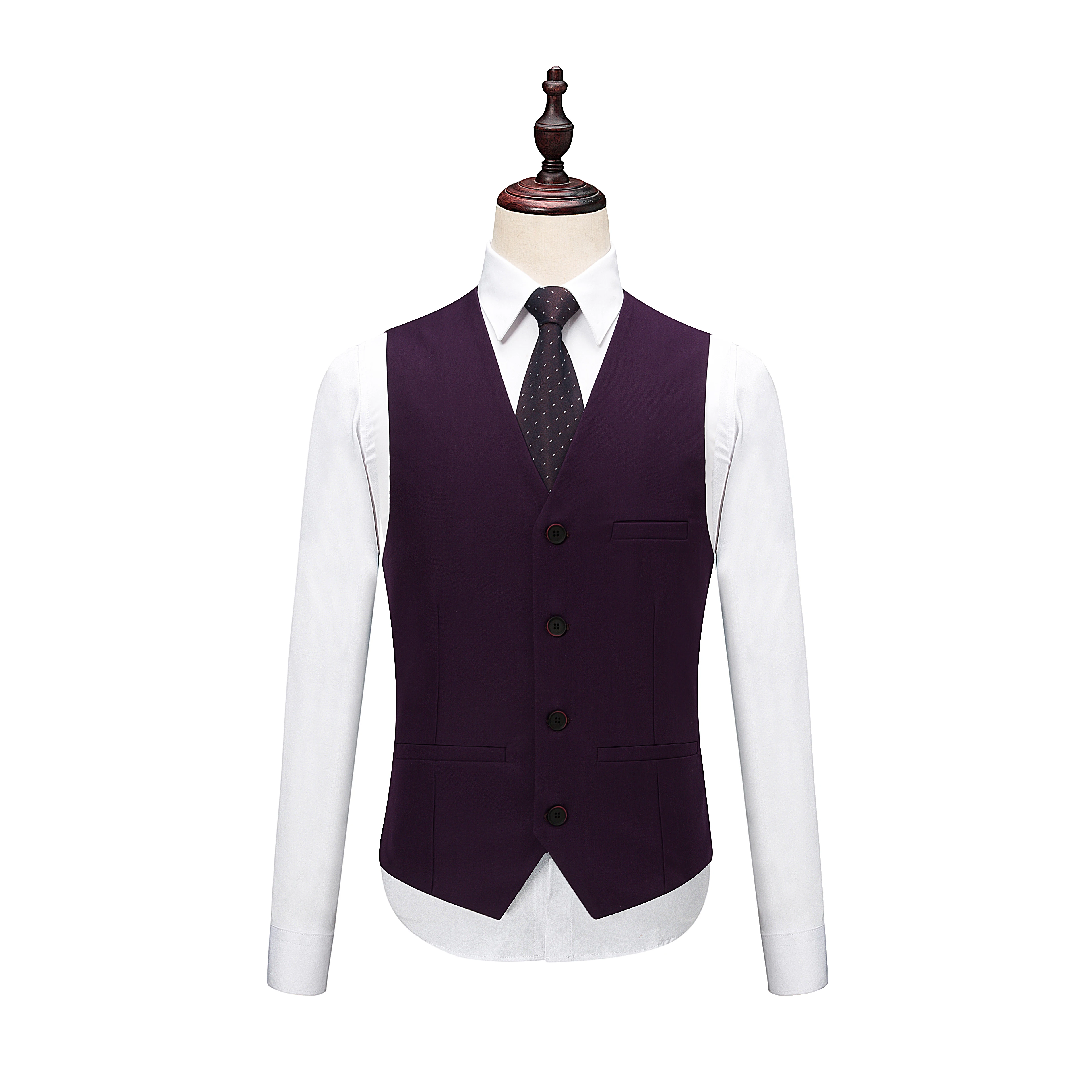

Solid color business men's vest Slim high quality men's vest for party meeting wedding ten colors available