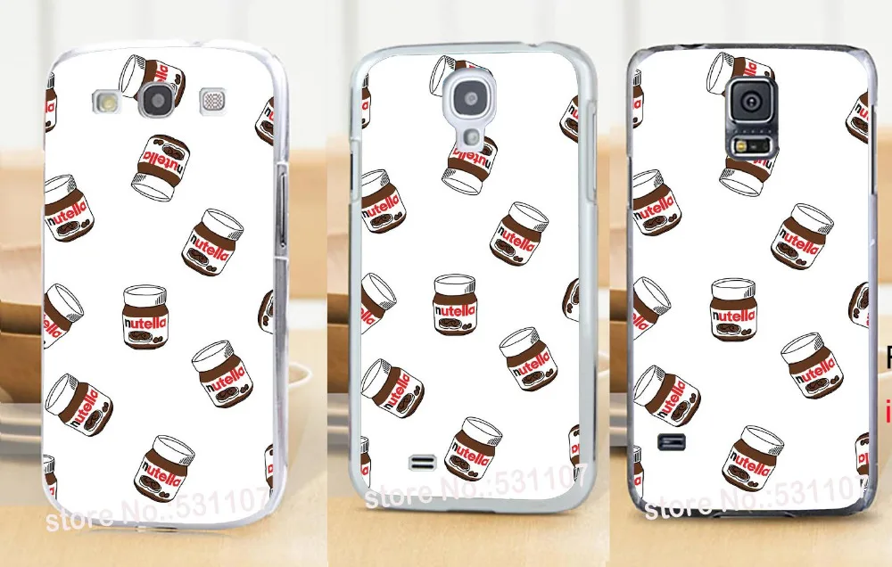 nutella Hard Skin stealth Transparent Cover Case for samsung galaxy s3 s4 s5 s6 s6Edge s7 |
