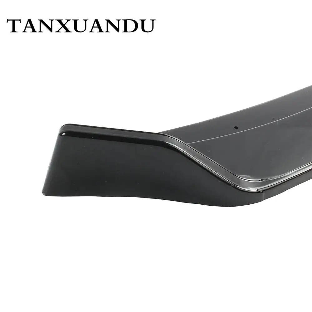 Окрашенные глянцевые черные 3 сегментные передний бампер спойлер сплиттер крыло