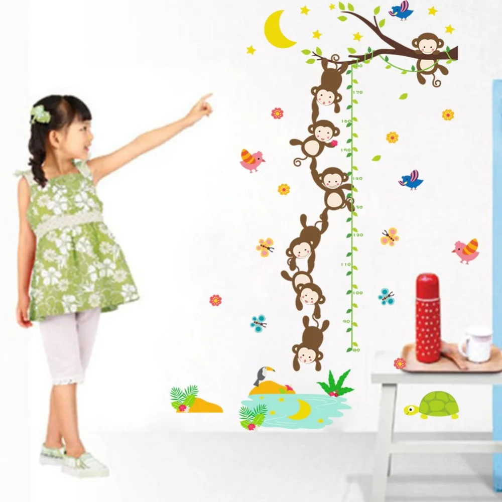 % Diy наклейки на стену для детской комнаты с рисунками животных обезьян цветов