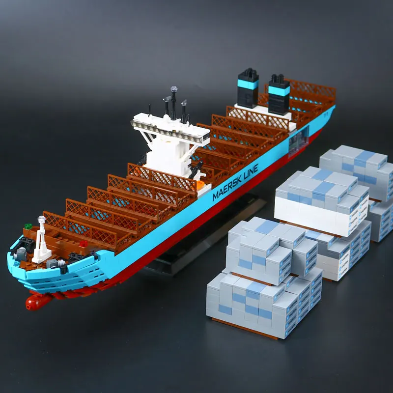 DHL 22002 Technic серии 10241 грузовой контейнер корабль набор образовательных строительных блоков Кирпичи сборки модель детские игрушки подарки