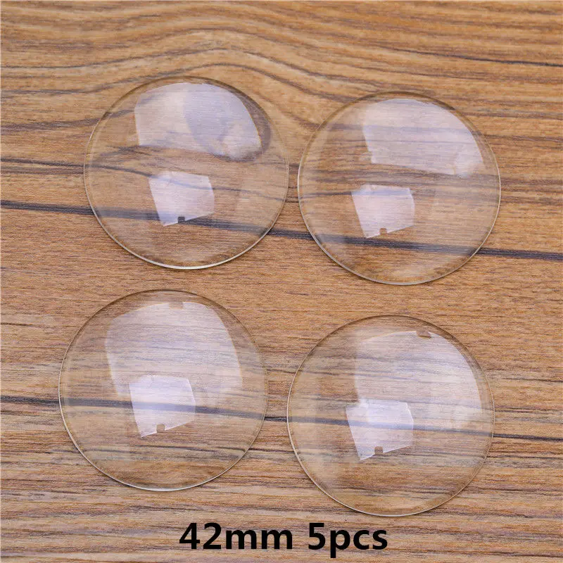 42mm 5pcs Лидер продаж 8/10/12/14/16/18/20/25/30/35/42mm круглый плоский прозрачный ясный Стекло Кабошон-Камея ювелирные изделия для кулон ожерелье "сделай сам" для изготовления ювелирных изделий - Цвет: 42mm 5pcs