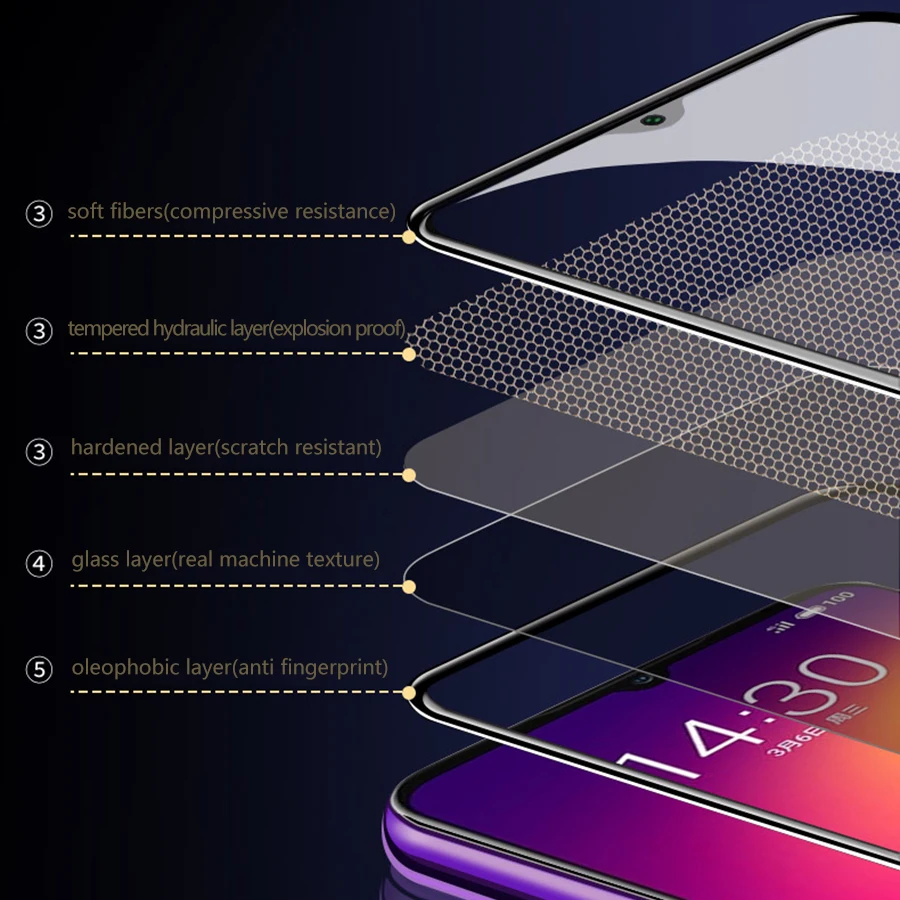 9D полное покрытие закаленное стекло для meizu 16th 16s Note9 8 Защитная пленка экрана Meizu