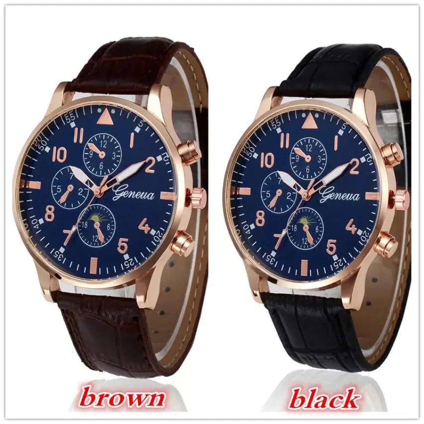 

Hot Sales Brand Retro Design Faux Leather Classic Fashion Watches Men Military Sports Quartz Wrist Watches Erkek Kol Saati #D