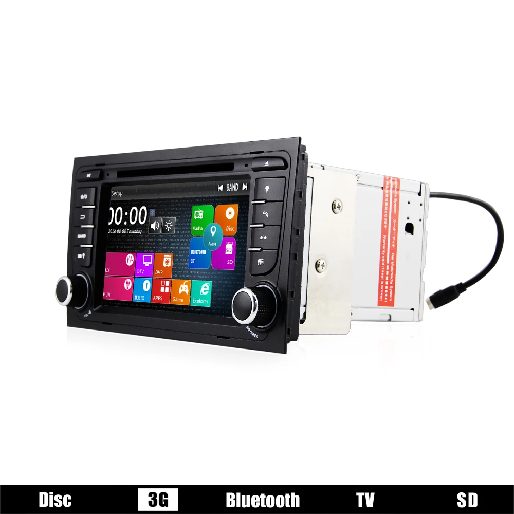 Eunavi 2 Din автомобильный dvd Автомобильный GPS навигатор DVD плеер для AUDI A4 S4 RS4 с 3G USB BT IPOD