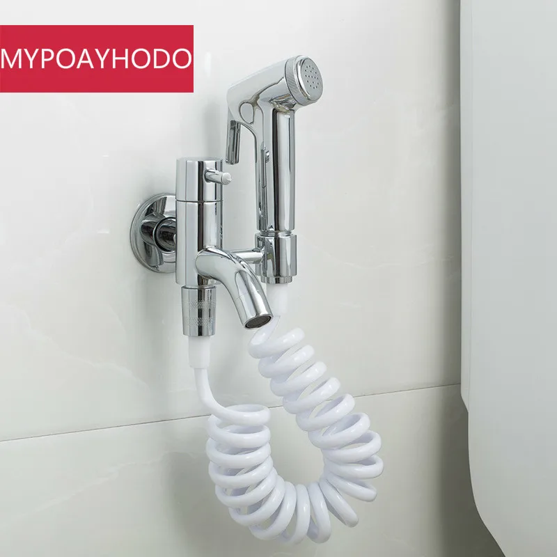 Brass Toilet Bibcock Protable Hand Held Bidet Shower Spray Gun/Women Faucet Shattaf Set Wall Mounted torneira ducha | Обустройство