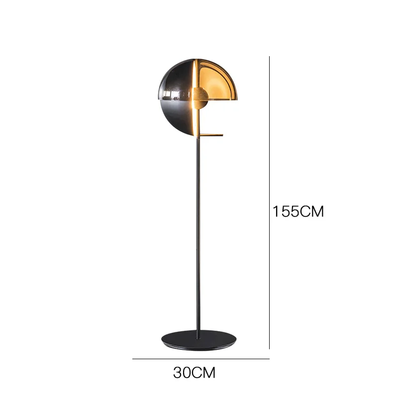 D30cm H155cm Постмодерн, светодиодный напольный светильник для спальни, гостиной, стоячие светильники, скандинавские напольные светильники, освещение для дома, декоративное освещение - Цвет абажура: D30cm H155cm