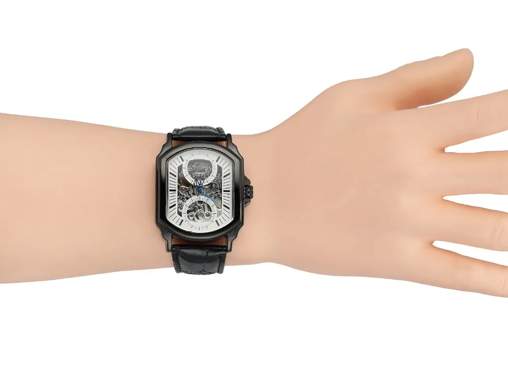 Мужские Аналоговые часы-скелетоны FORSINING с автоматическим автоподзаводом и