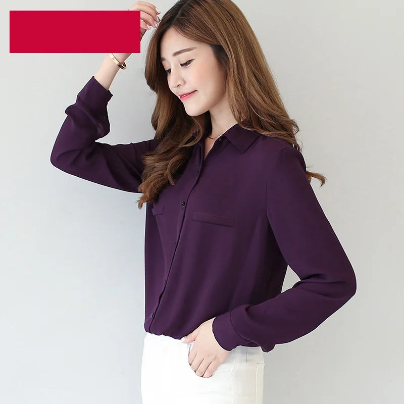 Женская блузка EYM белая шифоновая с длинным рукавом|blusas fashion|blusas pluswhite chiffon blouse |
