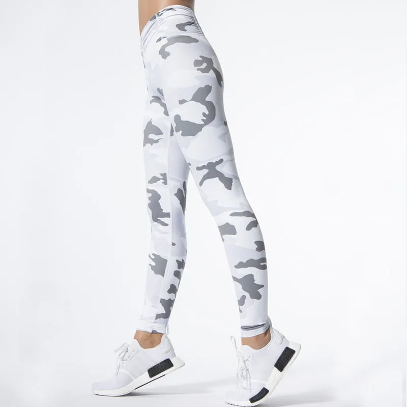 

New Camouflage Print Women White Sporting Leggings High Elastic Workout Fitness Leggings Women Skinny Pants