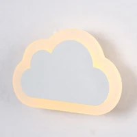 modern children cloud wall lamp led bedroom bedside sconce acrylic lampshade white painting iron home indoor lighting 110 220v