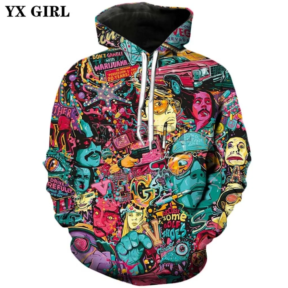 Plstar Cosmos Drop shipping New Fashion Zipper hoodies painting fear and loathing in las vegas Print 3d Men/Women Hooded jacket