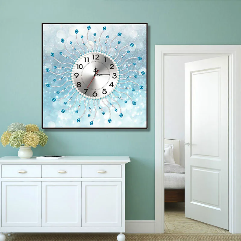 Diy 5d Sale Diamond Embroidery Mosaic Special Shaped Modern Simple Fresh Wall Clock Painting Cross Stitch | Дом и сад