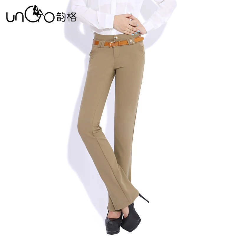 2014 elastic plus size casual pants boot cut loose mid waist 3316|pants green|pant hangerpants red |