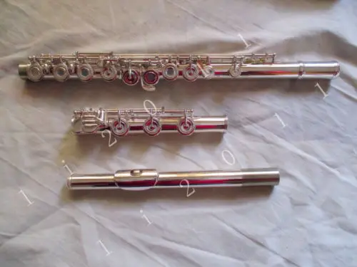 

New Professional 17 open hole flute C Key Split-E, silver plated Great tone