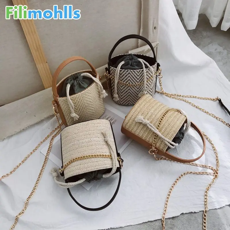 Модные Качественные Женские соломенные сумки летняя пляжная сумка повседневная