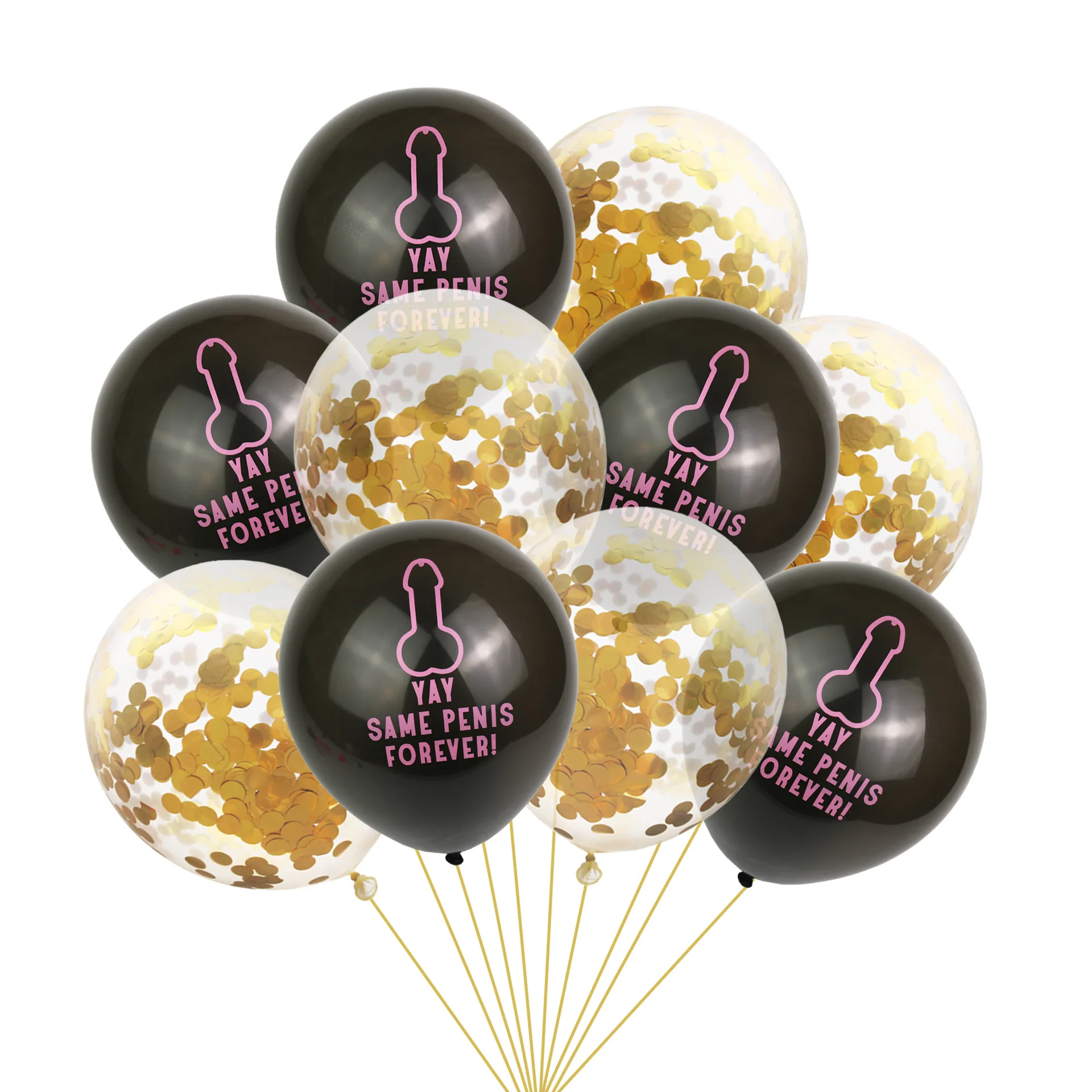 Gold Pink 10pcs 10 шт YAY же пенис навсегда воздушные шары девичник вечерние украшения курица вечерние украшения Команда Невесты быть Balon курица ночь аксессуар, Q - Цвет: Gold Pink 10pcs