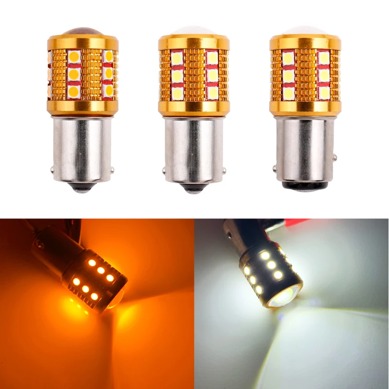2x Canbus светодиодный светильник BA15S P21W 1156 3030 24SMD BAY15D P21/5 Вт 1157 светодиодный светильник для автомобилей сигнала поворота светильник s Белый Янтарь DC 12V