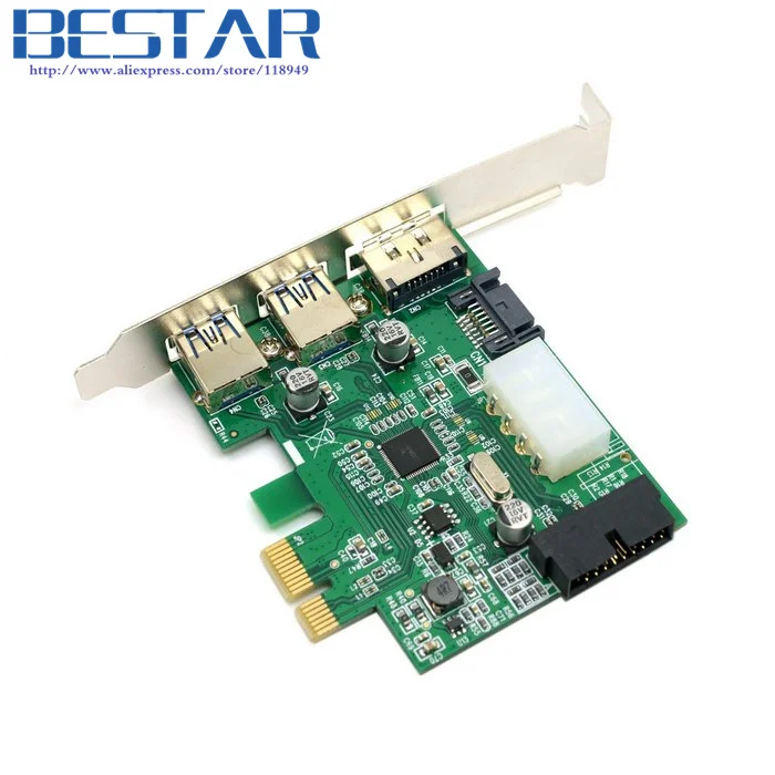 Внешний адаптер Pci e PCI Express для карт 2 порта USB 3 0 Esata 19pin|express card adapter|2 ports usb 3.0usb header |