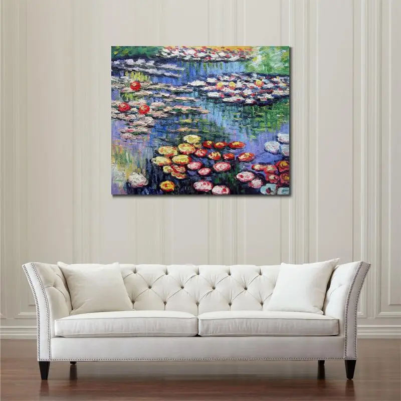 Воспроизведение картины маслом Клода Моне ручной работы высокое качество ВОДНЫЕ