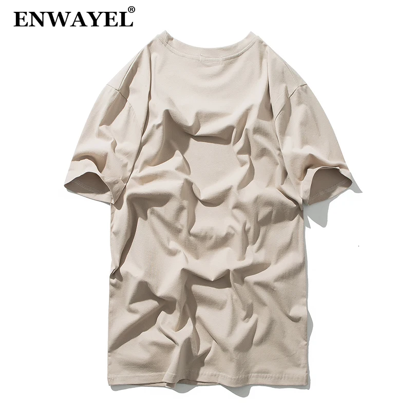 ENWAYEL бренд 2018 новый летний футболка Для мужчин Повседневное мода Slim Fit Stretch