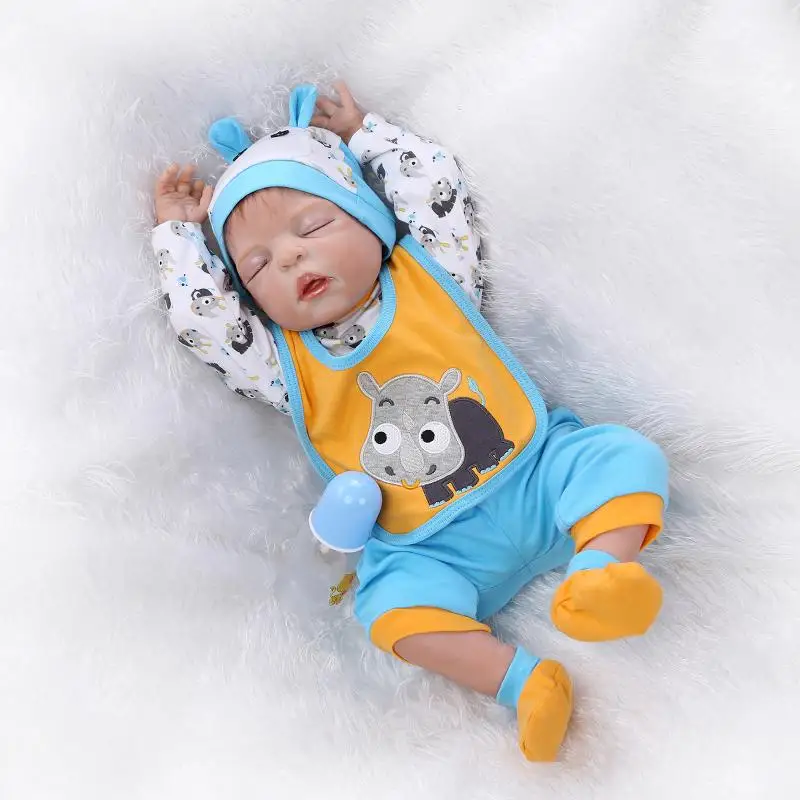 

Новые 23 дюйма/57 см куклы reborn baby, полностью силиконовые, тело мальчика, пол, закрытые глаза, можно погружаться в воду reborn, детские игрушки, bonecas