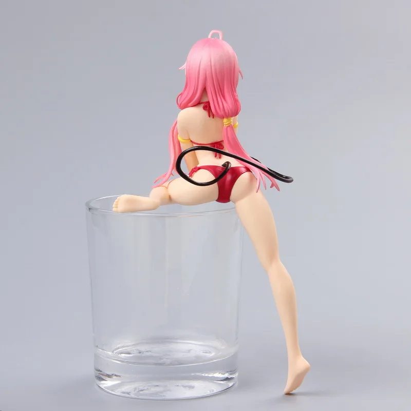 2 цвета Аниме Фигурка Tolove Lala Сексуальная Momo Belia Deviluke купальник 16 см ПВХ лежать на чашке лапша Модель Коллекция кукла