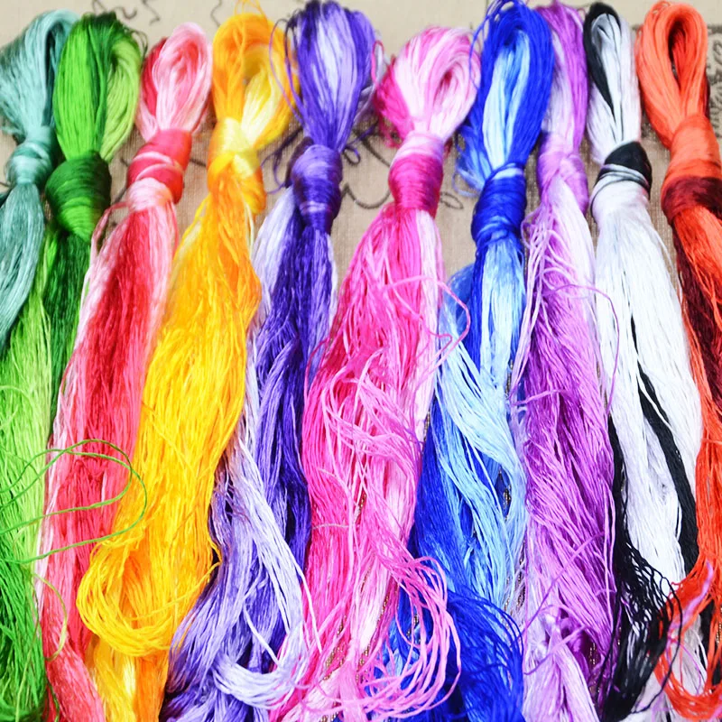 6 шт. настраиваемые нитки для шелковой вышивки/Спиральная вышивка/шелковая