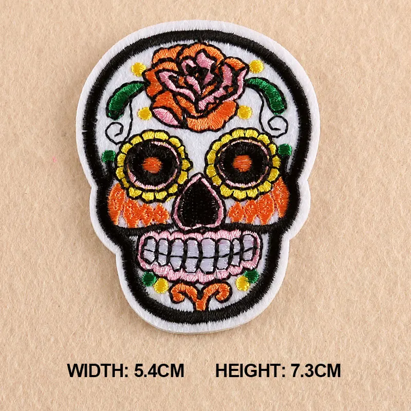 1 шт. 2017 цветок череп скелет вышивка железо на заплатках для одежды Аппликации