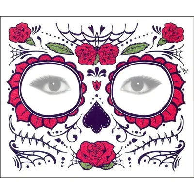 Новая временная татуировка на Хэллоуин HAICAR 2 шт День мертвых Dia de los Muertos маска для лица сахар тату наклейка с черепом 20 - Цвет: D