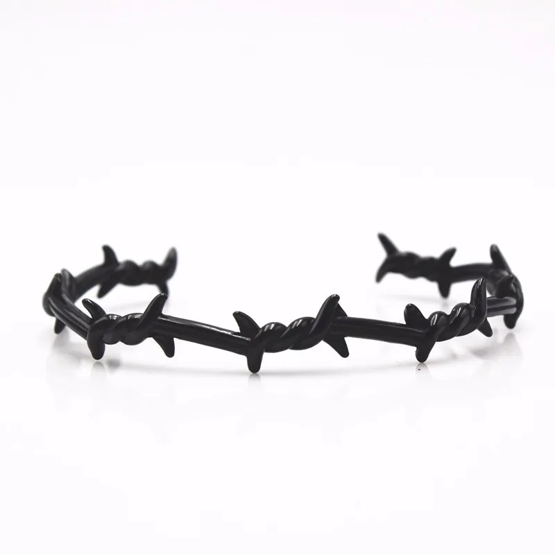 Открытый манжет твист шипы провода мужской браслет pulseira титановая сталь с CZ mujer