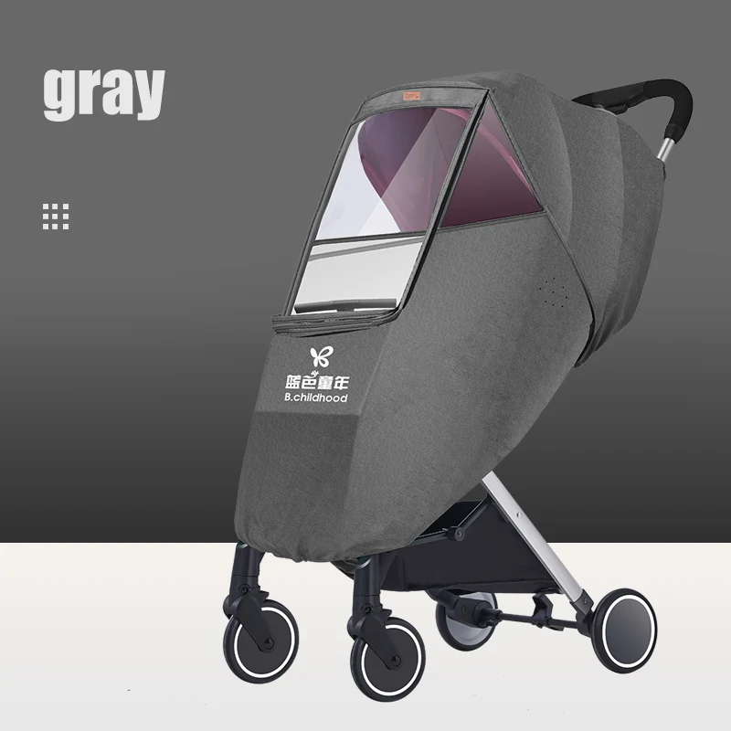 Grey Bluechildhood, высокое качество, Универсальный водонепроницаемый дождевик, защита от ветра и пыли, полный дождевик для детской коляски - Цвет: Grey